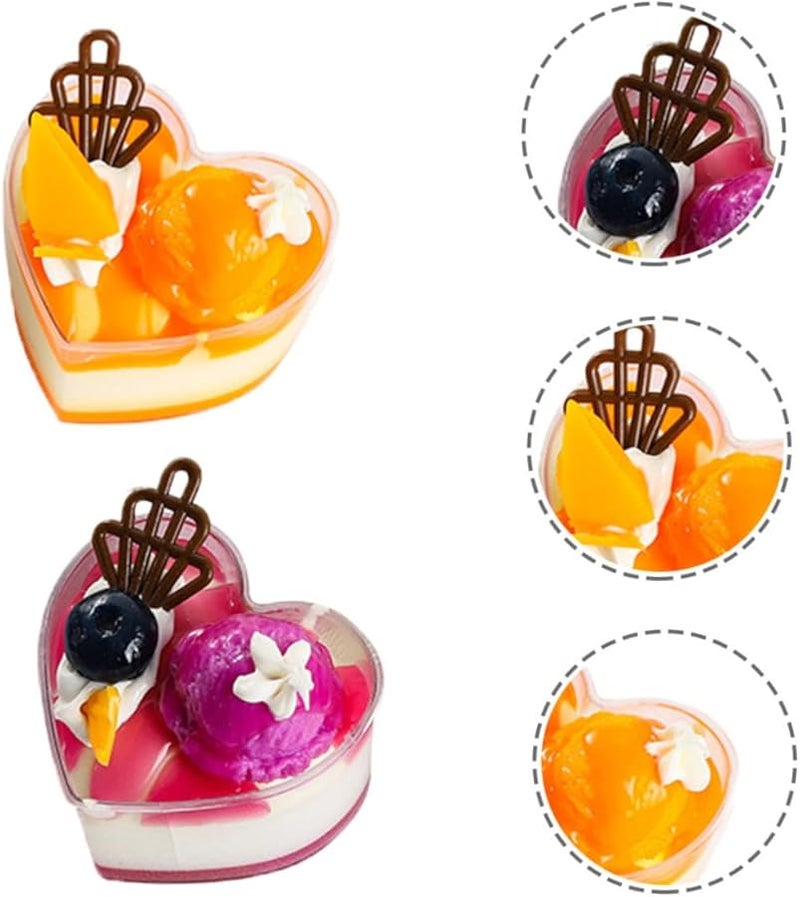 2 Pcs Heart Shaped Cake Mold Realistic Fake Food For Photography Props - Image 2